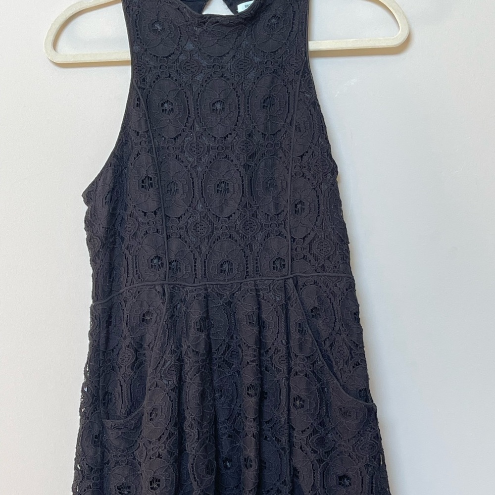 Black lace skater dress